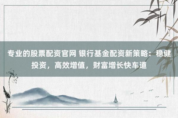 专业的股票配资官网 银行基金配资新策略：稳健投资，高效增值，财富增长快车道