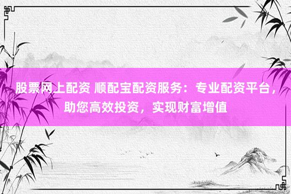 股票网上配资 顺配宝配资服务：专业配资平台，助您高效投资，实现财富增值