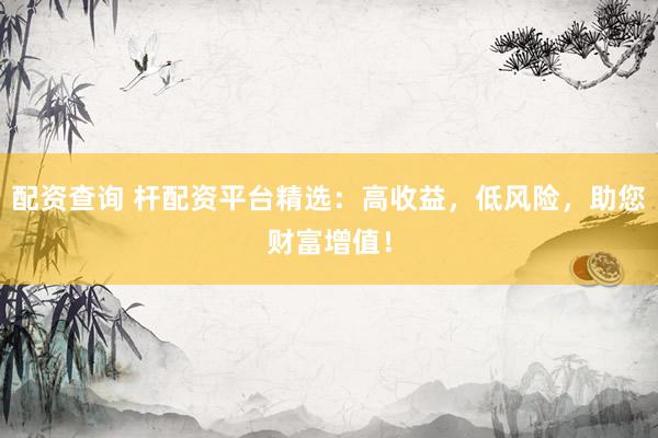 配资查询 杆配资平台精选：高收益，低风险，助您财富增值！