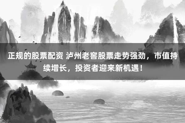 正规的股票配资 泸州老窖股票走势强劲，市值持续增长，投资者迎来新机遇！