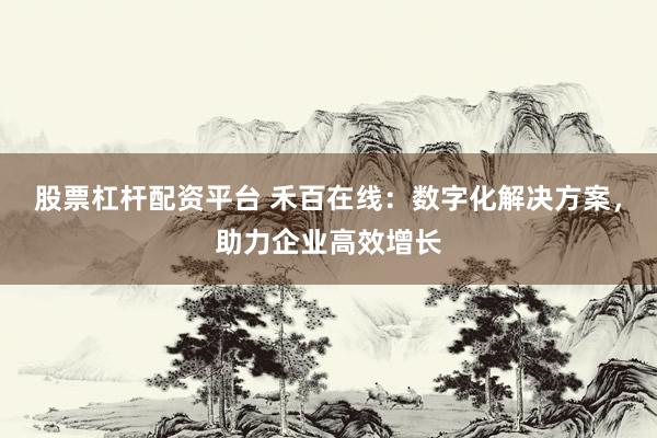 股票杠杆配资平台 禾百在线：数字化解决方案，助力企业高效增长