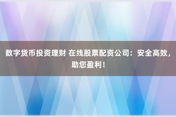 数字货币投资理财 在线股票配资公司：安全高效，助您盈利！