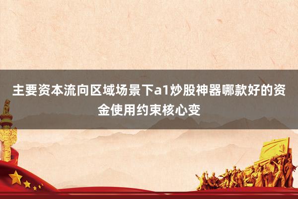 主要资本流向区域场景下a1炒股神器哪款好的资金使用约束核心变