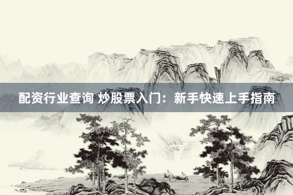 配资行业查询 炒股票入门：新手快速上手指南
