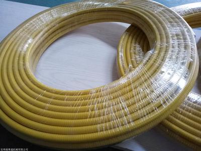 甘肃光纤电缆护线用Φ10双扣304包塑黄色电缆铠甲管批发